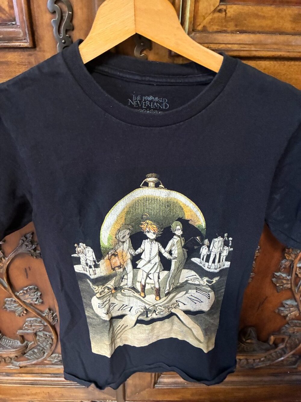 THE PROMISED NEVERLAND Unisex T Shirt Small Black Anime Dark Academia Gothic